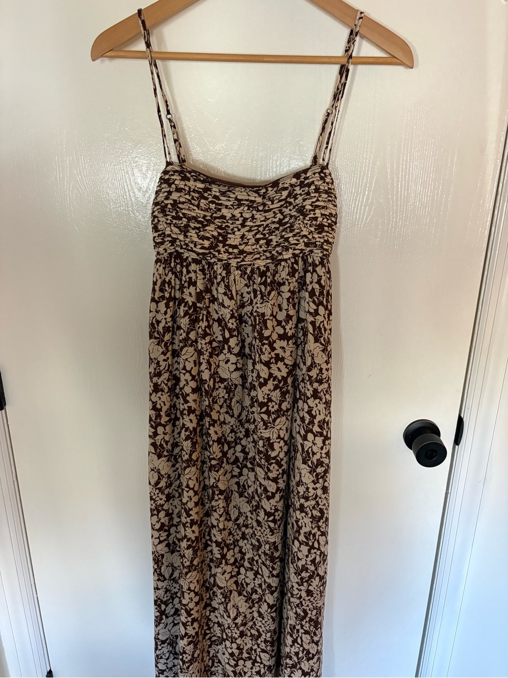 Abercrombie & Fitch Brown and Cream Floral Maxi Dress